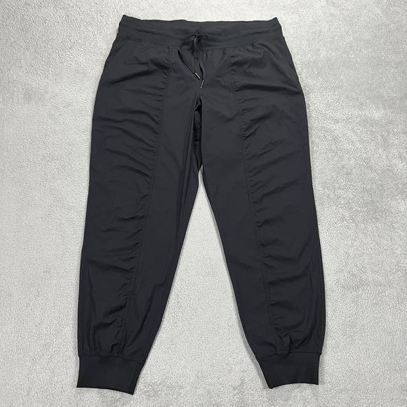 Lululemon Dance Studio Jogger Pants Womens 14 Black Mid Rise Lightweight Stretch - Picture 1 of 12